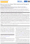 Cover page: Risk of Acute Liver Injury With Antiretroviral Therapy by Viral Hepatitis Status