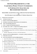 Cover page: Ex Parte Requirements at the California Public Utilities Commission: A Comparative Analysis and Recommended Changes