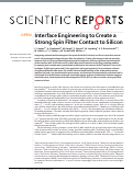 Cover page: Interface Engineering to Create a Strong Spin Filter Contact to Silicon