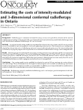 Cover page: Estimating the costs of intensity-modulated and 3-dimensional conformal radiotherapy in Ontario