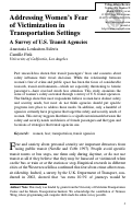 Cover page: Addressing Women’s Fear of Victimization in Transportation Settings A Survey of U.S. Transit Agencies