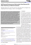 Cover page: Self-Powered Autonomous Electrostatic Dust Removal for Solar Panels by an Electret Generator.