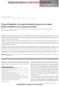 Cover page: Project Baseline: An unprecedented resource to study plant evolution across space and time