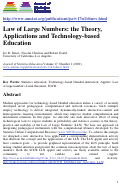 Cover page of Law of Large Numbers: the Theory, Applications and Technology-based Education