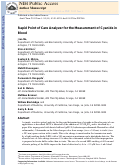 Cover page: Rapid Point of Care Analyzer for the Measurement of Cyanide in Blood