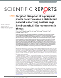 Cover page: Targeted disruption of supraspinal motor circuitry reveals a distributed network underlying Restless Legs Syndrome (RLS)-like movements in the rat.