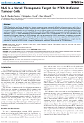 Cover page: NLK Is a Novel Therapeutic Target for PTEN Deficient Tumour Cells