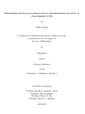 Cover page: Relationship between Perceptual Accuracy and Information Measures: A cross-linguistic Study