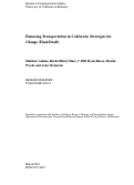 Cover page: Financing Transportation in California: Strategies for Change (Final Draft)