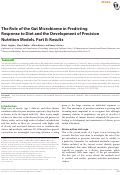 Cover page: The Role of the Gut Microbiome in Predicting Response to Diet and the Development of Precision Nutrition Models. Part II: Results.