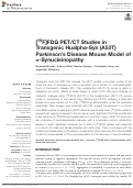 Cover page: [18F]FDG PET/CT Studies in Transgenic Hualpha-Syn (A53T) Parkinson’s Disease Mouse Model of α-Synucleinopathy