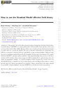 Cover page: How to use the Standard Model effective field theory