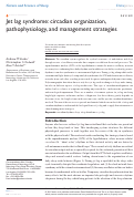 Cover page: Jet lag syndrome: circadian organization, pathophysiology, and management strategies