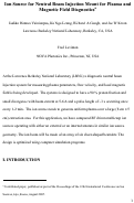 Cover page: Ion Source for Neutral beam injection meant for plasma and  magnetic field diagnostics