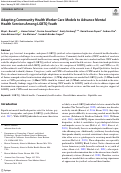 Cover page: Adapting Community Health Worker Care Models to Advance Mental Health Services Among LGBTQ Youth