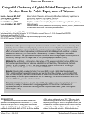 Cover page: Geospatial Clustering of Opioid-Related Emergency Medical Services Runs for Public Deployment of Naloxone