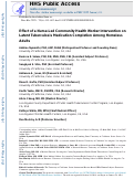 Cover page: Effect of a Nurse-Led Community Health Worker Intervention on Latent Tuberculosis Medication Completion Among Homeless Adults.