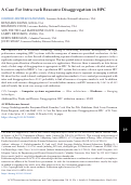 Cover page: A Case For Intra-rack Resource Disaggregation in HPC