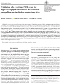 Cover page: Validation of a real-time PCR assay for high-throughput detection of Avibacterium paragallinarum in chicken respiratory sites