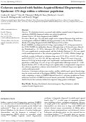 Cover page: Cofactors associated with Sudden Acquired Retinal Degeneration Syndrome: 151 dogs within a reference population