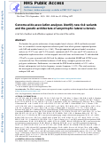 Cover page: Genome-wide association analyses identify new risk variants and the genetic architecture of amyotrophic lateral sclerosis.