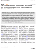 Cover page: Transcriptional changes in specific subsets of Drosophila neurons following inhibition of the serotonin transporter.