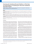 Cover page: Developing the Translational Research Workforce: A Pilot Study of Common Metrics for Evaluating the Clinical and Translational Award KL2 Program