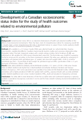 Cover page: Development of a Canadian socioeconomic status index for the study of health outcomes related to environmental pollution