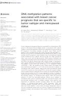 Cover page: DNA methylation patterns associated with breast cancer prognosis that are specific to tumor subtype and menopausal status