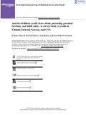 Cover page: Ask the children: youth views about parenting, parental freedom, and child safety. A survey study of youth in Finland, Ireland, Norway, and USA