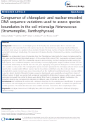 Cover page: Congruence of chloroplast- and nuclear-encoded DNA sequence variations used to assess species boundaries in the soil microalga Heterococcus(Stramenopiles, Xanthophyceae)