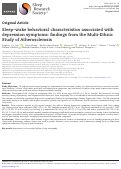 Cover page: Sleep-wake behavioral characteristics associated with depression symptoms: findings from the Multi-Ethnic Study of Atherosclerosis.