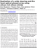Cover page: Realization of a wide steering end-fire facet optical phased array using silicon rich silicon nitride.