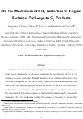 Cover page: Mechanism of CO2 Reduction at Copper Surfaces: Pathways to C2 Products