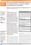 Cover page: Effects of TRAM-34 and minocycline on neuroinflammation caused by diabetic ketoacidosis in a rat model.
