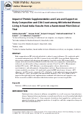 Cover page: Impact of Protein Supplementation and Care and Support on Body Composition and CD4 Count Among HIV-Infected Women Living in Rural India: Results from a Randomized Pilot Clinical Trial