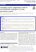 Cover page: Changing course: supporting a shift to environmental strategies in a state prevention system.