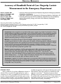 Cover page: Accuracy of Handheld Point-of-Care Fingertip Lactate Measurement in the Emergency Department