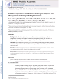 Cover page: Frontline Experiences of a Practice Redesign to Improve Self-management of Obesity in Safety Net Clinics