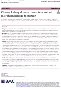 Cover page: Chronic kidney disease promotes cerebral microhemorrhage formation