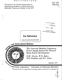 Cover page: THE LAWRENCE BERKELEY LABORATORY POWER SUPPLY SYSTEM FOR NEUTRAL BEAM SOURCE DEVELOPMENT
