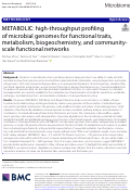 Cover page: METABOLIC: high-throughput profiling of microbial genomes for functional traits, metabolism, biogeochemistry, and community-scale functional networks