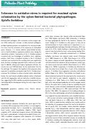 Cover page: Tolerance to oxidative stress is required for maximal xylem colonization by the xylem‐limited bacterial phytopathogen, Xylella fastidiosa