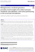 Cover page: Metagenomics-resolved genomics provides novel insights into chitin turnover, metabolic specialization, and niche partitioning in the octocoral microbiome