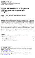 Cover page: Photo-Controlled Release of NO and CO with Inorganic and Organometallic Complexes