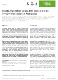 Cover page: Innate, translation‐dependent silencing of an invasive transposon in Arabidopsis