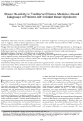 Cover page: Stress Reactivity in Traditional Chinese Medicine–Based Subgroups of Patients with Irritable Bowel Syndrome