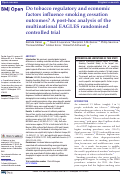 Cover page: Do tobacco regulatory and economic factors influence smoking cessation outcomes? A post-hoc analysis of the multinational EAGLES randomised controlled trial.