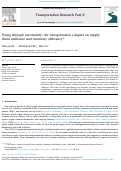 Cover page of Flying through uncertainty: air transportation’s impact on supply chain resilience and inventory efficiency