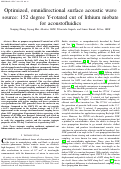 Cover page: Optimized, Omnidirectional Surface Acoustic Wave Source: 152° Y-Rotated Cut of Lithium Niobate for Acoustofluidics